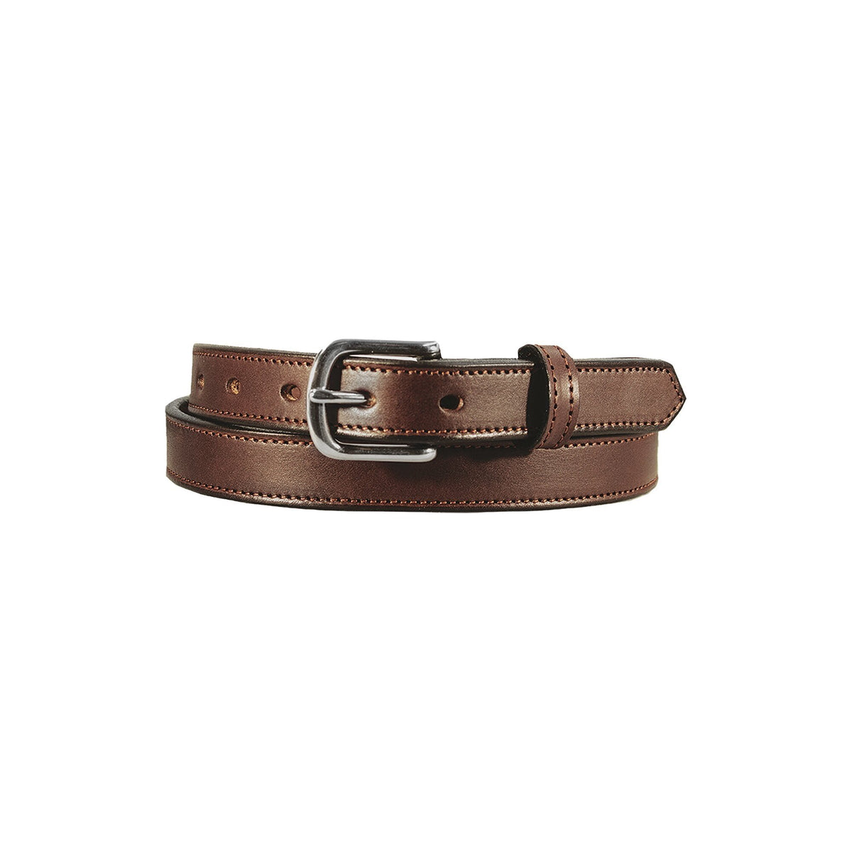 1" Stitched Harness Leather Belt — Medium Brown — YourTack