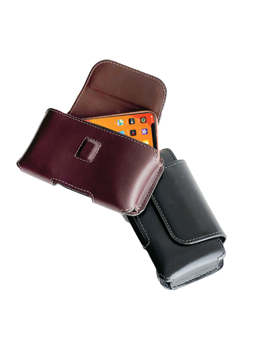 Cell Phone Leather Belt Holster Horizontal Heavy Duty Case - YourTack