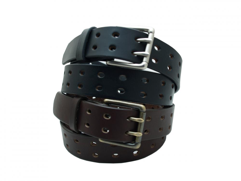 1 1/2" Double Prong Double Holes, Full Grain Leather Belt - YourTack