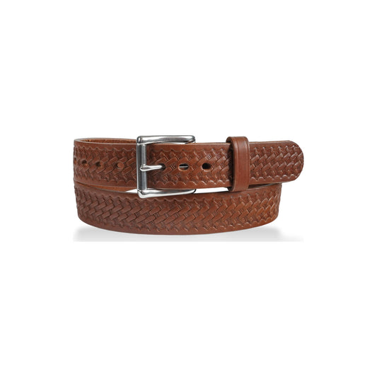 1 1/2" Basketweave Gun Belt — Medium Brown — YourTack