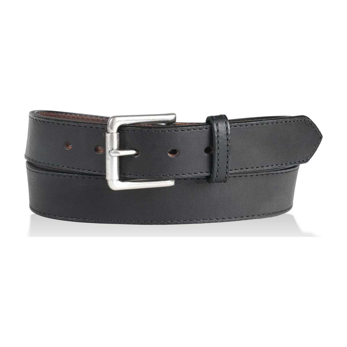1 1/2" Distressed Stitched Belt — Black — YourTack