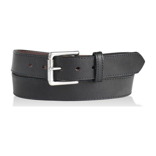 1 1/2" Distressed Stitched Belt — Black — YourTack