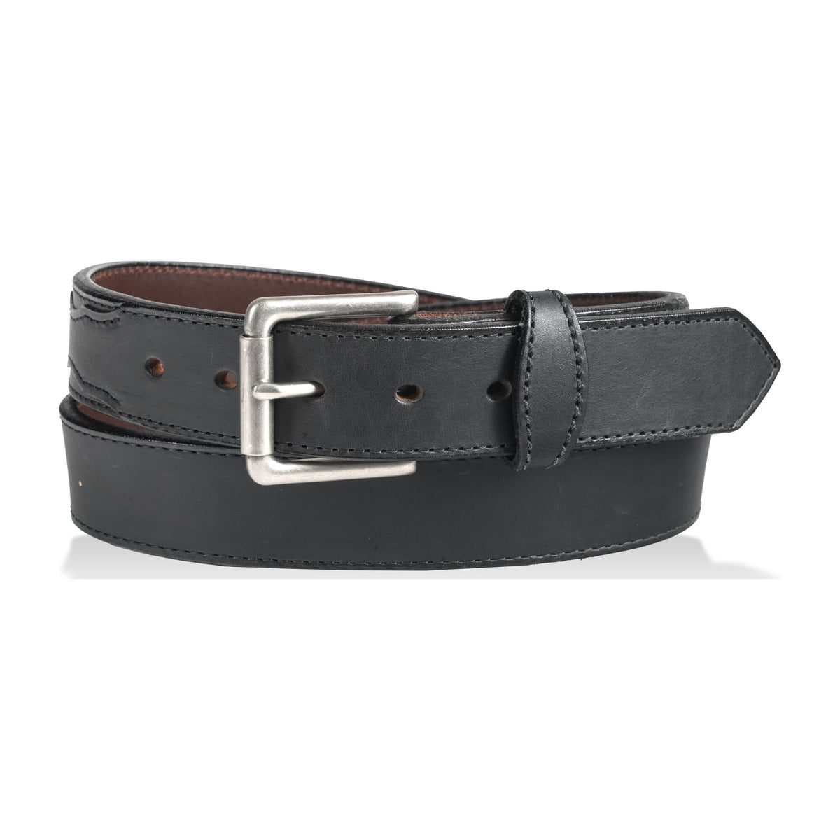 1 1/2" Oil Tanned with Scalloped Tabs — Black — YourTack