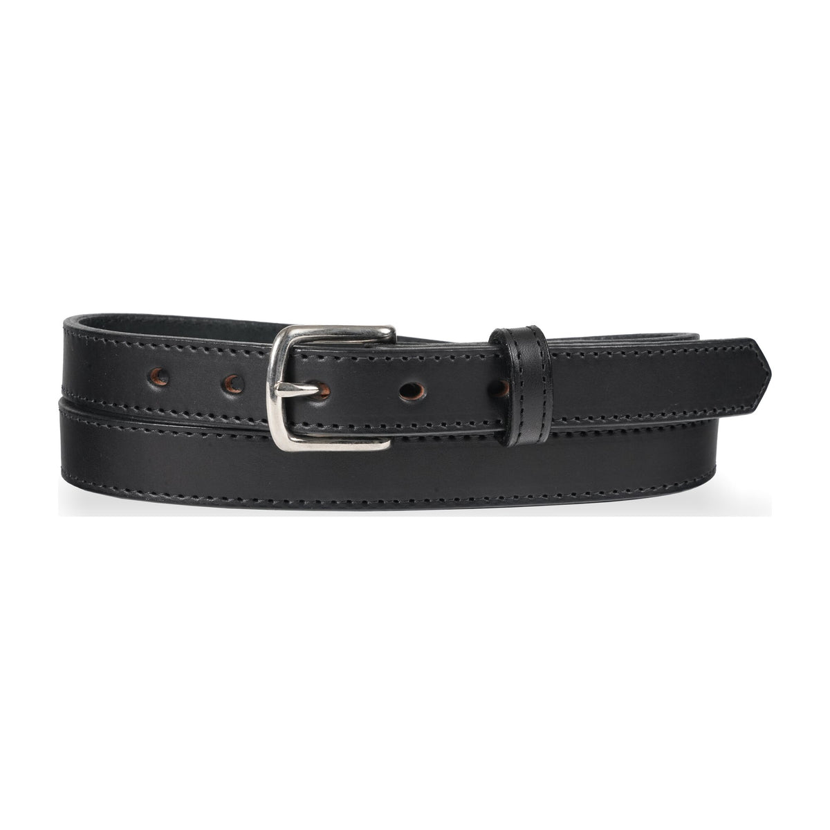 1" Stitched Harness Leather Belt — Black — YourTack