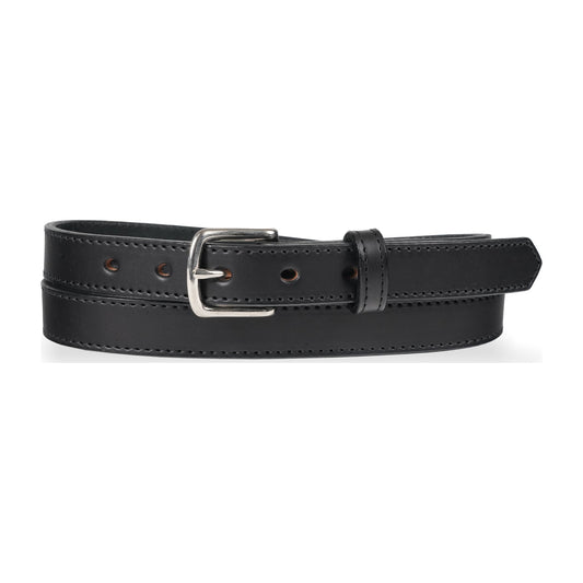 1" Stitched Harness Leather Belt — Black — YourTack