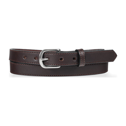 1" Stitched Harness Leather Belt — Dark Brown — YourTack