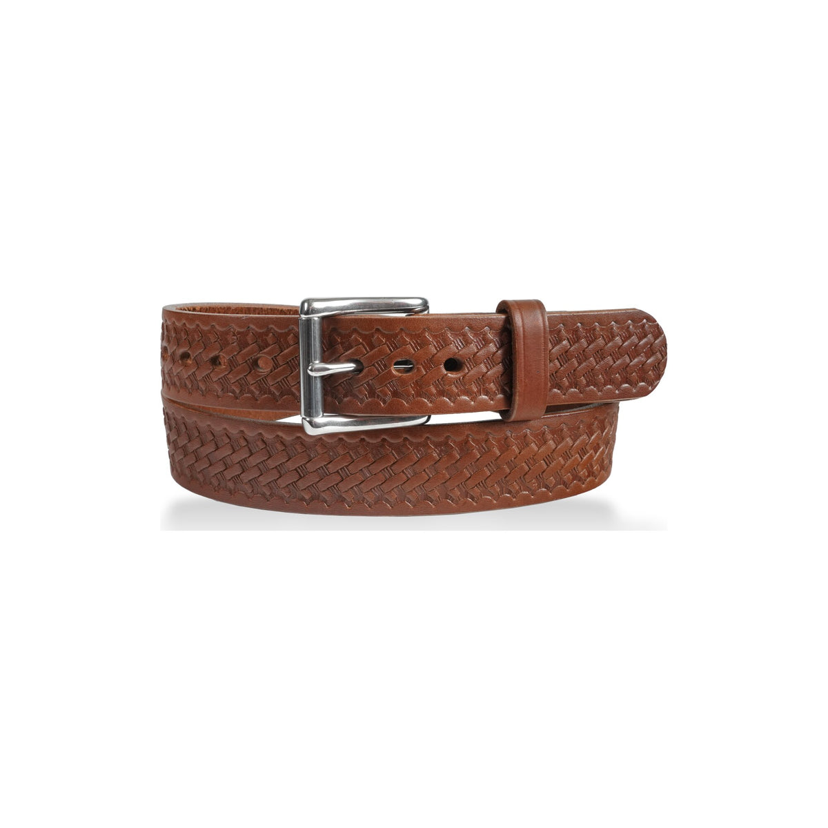 1 1/2" Basketweave Gun Belt — Medium Brown — YourTack
