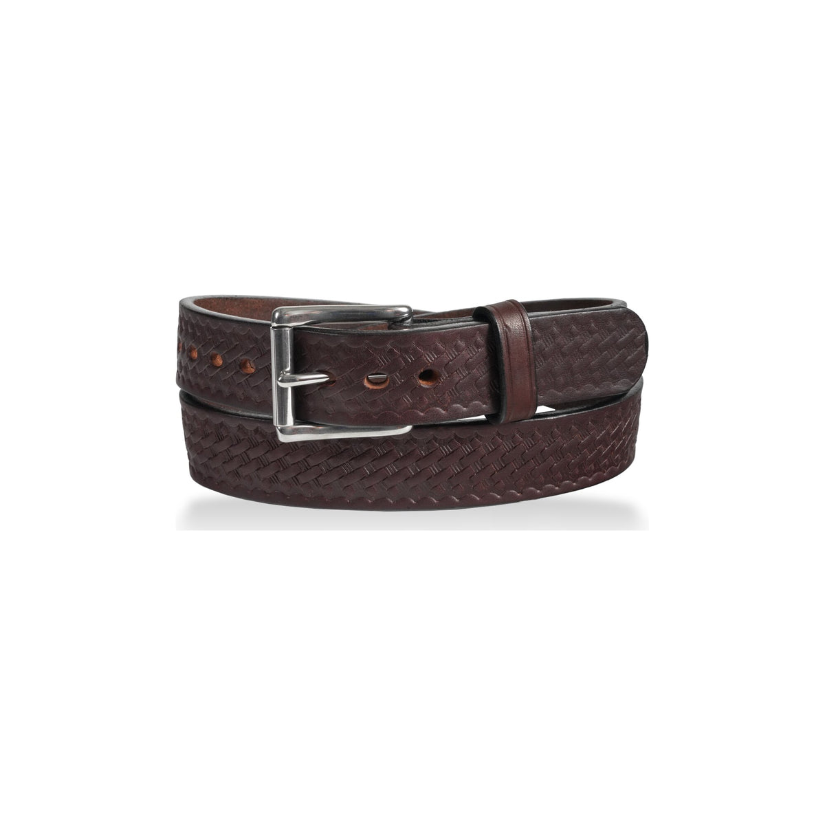 1 1/2" Basketweave Gun Belt — Dark Brown — YourTack
