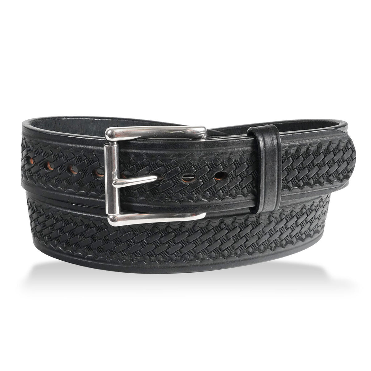 1 3/4" Basketweave Gun Belt — Black