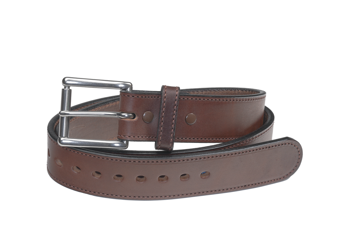 1 3/4" Stitched Gun Belt — Dark Brown — YourTack