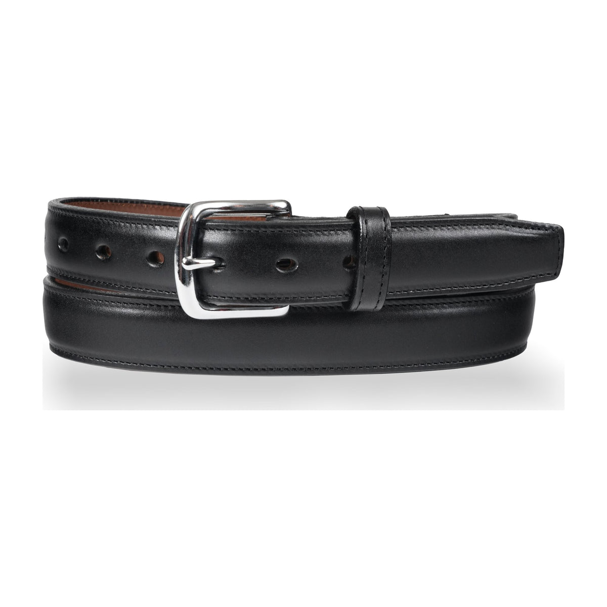 Brooklyn — 1.25" Feathered Edge Dress Belt — Black — YourTack