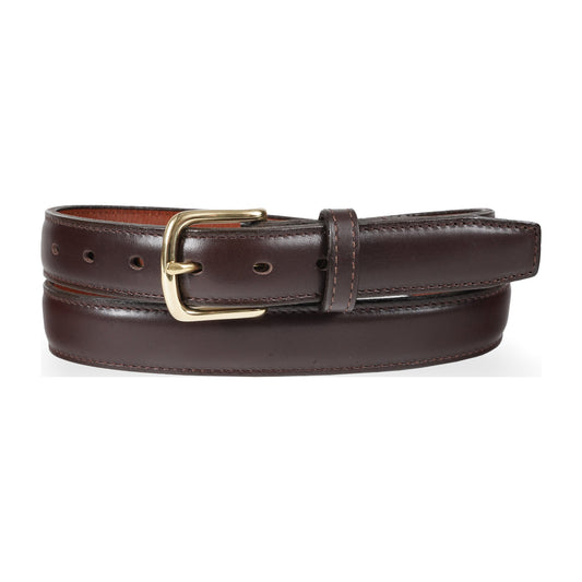 Brooklyn — 1.25" Feathered Edge Dress Belt — Dark Brown — YourTack