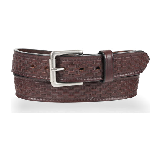 Frisco — 1.5" Heavy Duty Basketweave Work Belt - Dark Brown