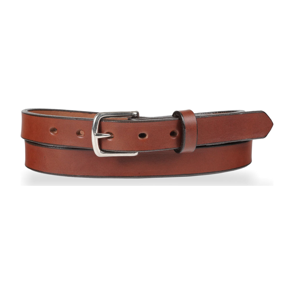 1" Plain Smooth Leather Dress Belt — Medium Brown — YourTack