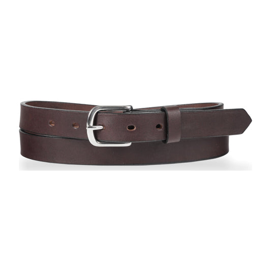 1" Plain Smooth Leather Dress Belt — Dark Brown — YourTack