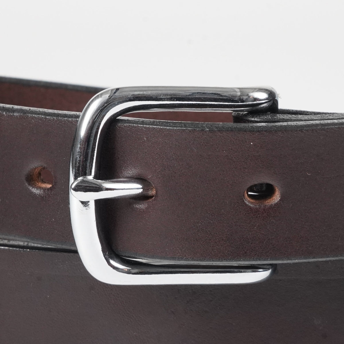 1 1/4" Plain Smooth Leather Dress Belt — Dark Brown — YourTack — close-up