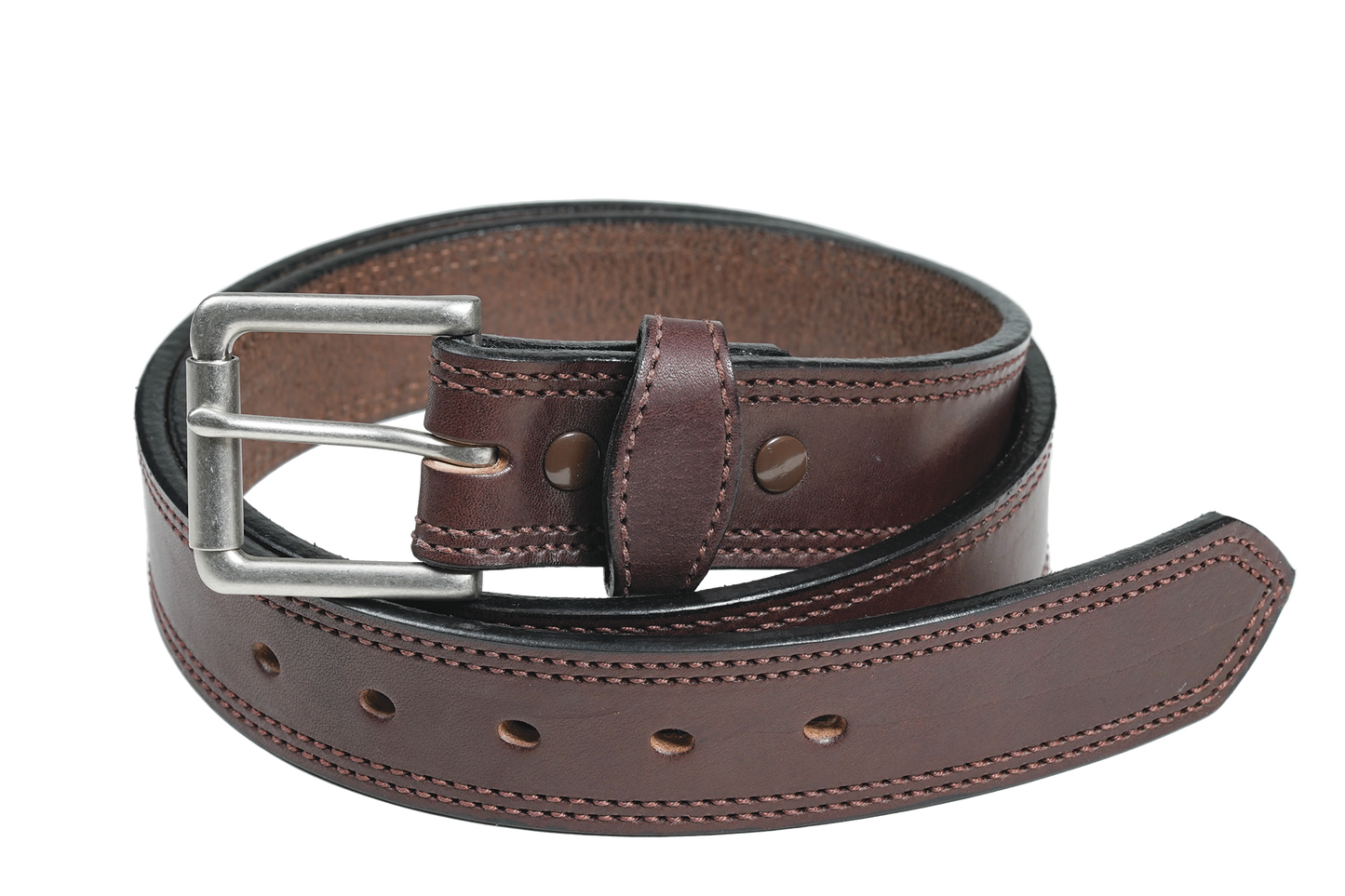 1 1/2" Double Stitched Men's Harness Leather Work Belt