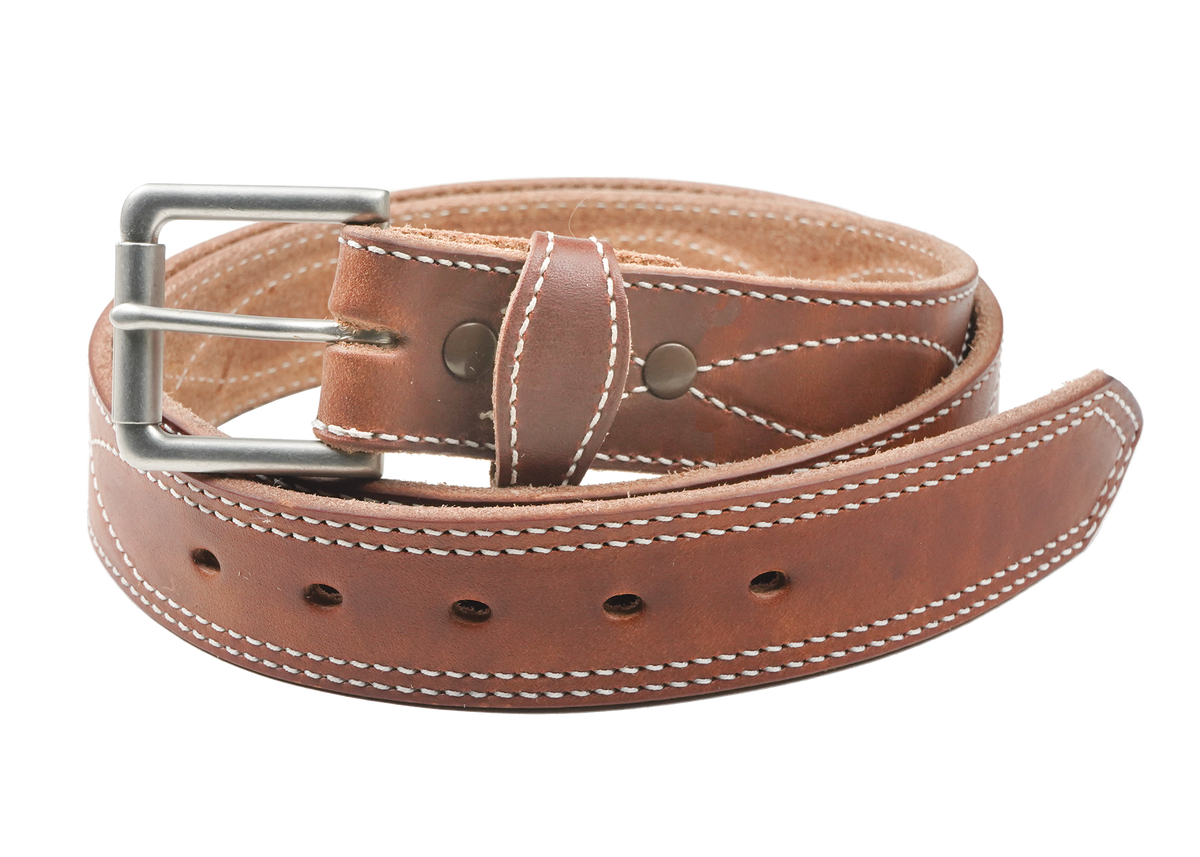 1 1/2" Decorative Figure 8 Stitching Men's Leather Work Belt — Sedona Hot Dip — YourTack