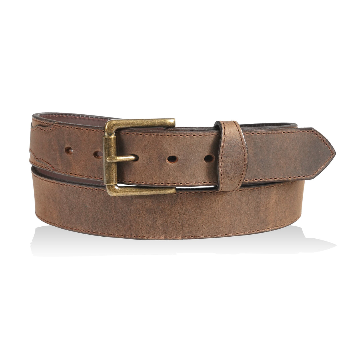 1 1/2" Oil Tanned with Scalloped Tabs — Distressed Brown