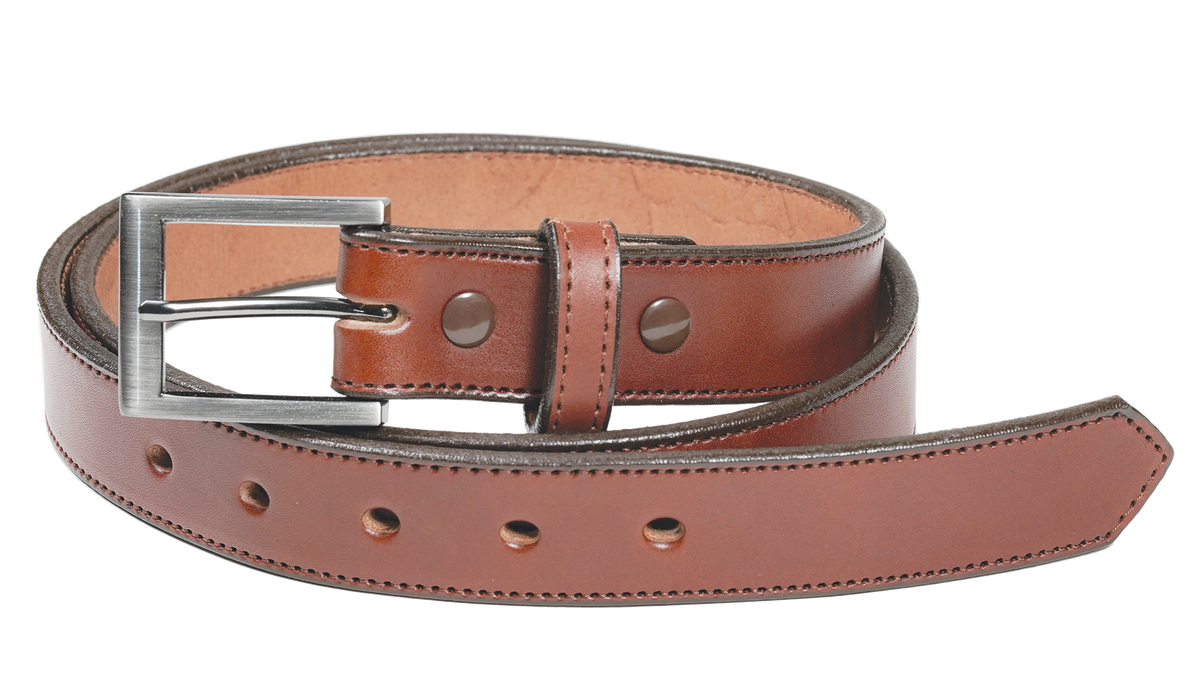 1 1/4" English Bridle Men's Leather Dress Belt — Medium Brown — YourTack
