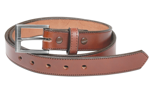 1 1/4" English Bridle Men's Leather Dress Belt — Medium Brown — YourTack