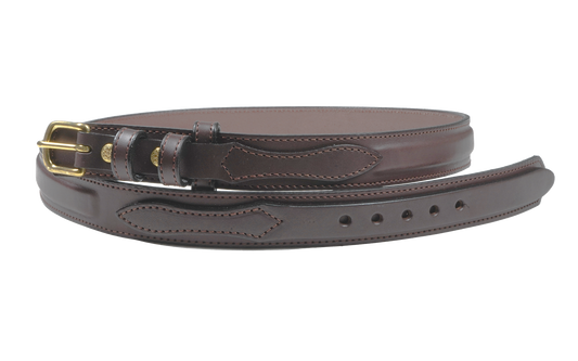 1 1/4" English Bridle Men's Ranger Leather Raised Dress Belt — Dark Brown — YourTack