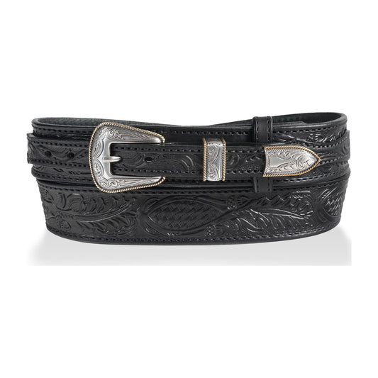 Amarillo — 1.5" Oak Leaf Ranger Belt w/ Concho — Black — YourTack