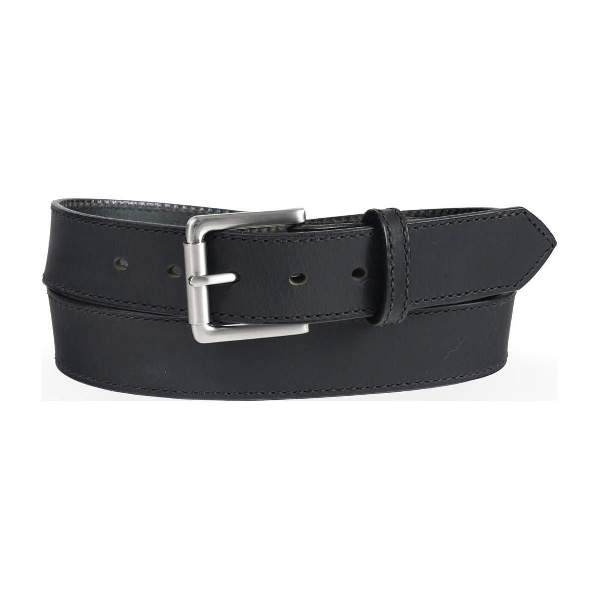1 1/2" Casual Jean Distressed Leather Belt — Single Stich Black — YourTack