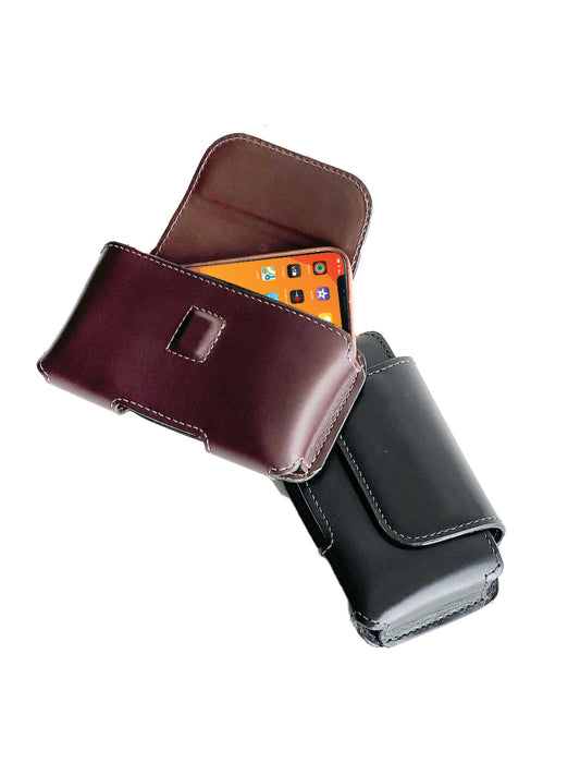 Cell Phone Leather Belt Holster Horizontal Heavy Duty Case - YourTack