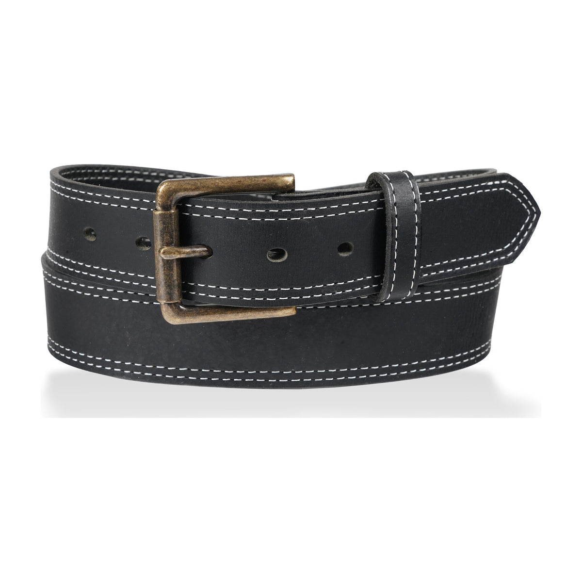 Franklin — 1.5" White Double Stitched Work Belt — Black — YourTack