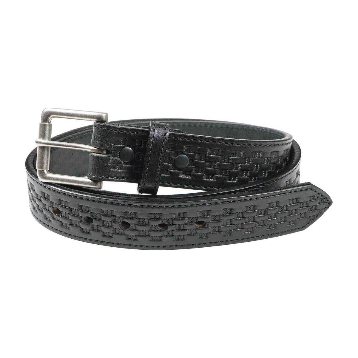 1 1/2" Men's Basketweave Oiled & Waxed Embossed Work Belt