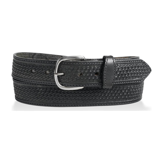 1 1/2" Cowboy Collection Basketweave Decorative Stitching Belt — Black — YourTack