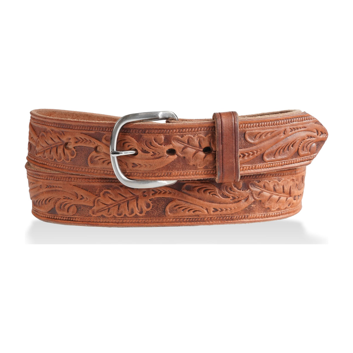 1 1/2" Oak Leaf Embossed Classic Western Casual Belt — Sedona Hot Dip — YourTack