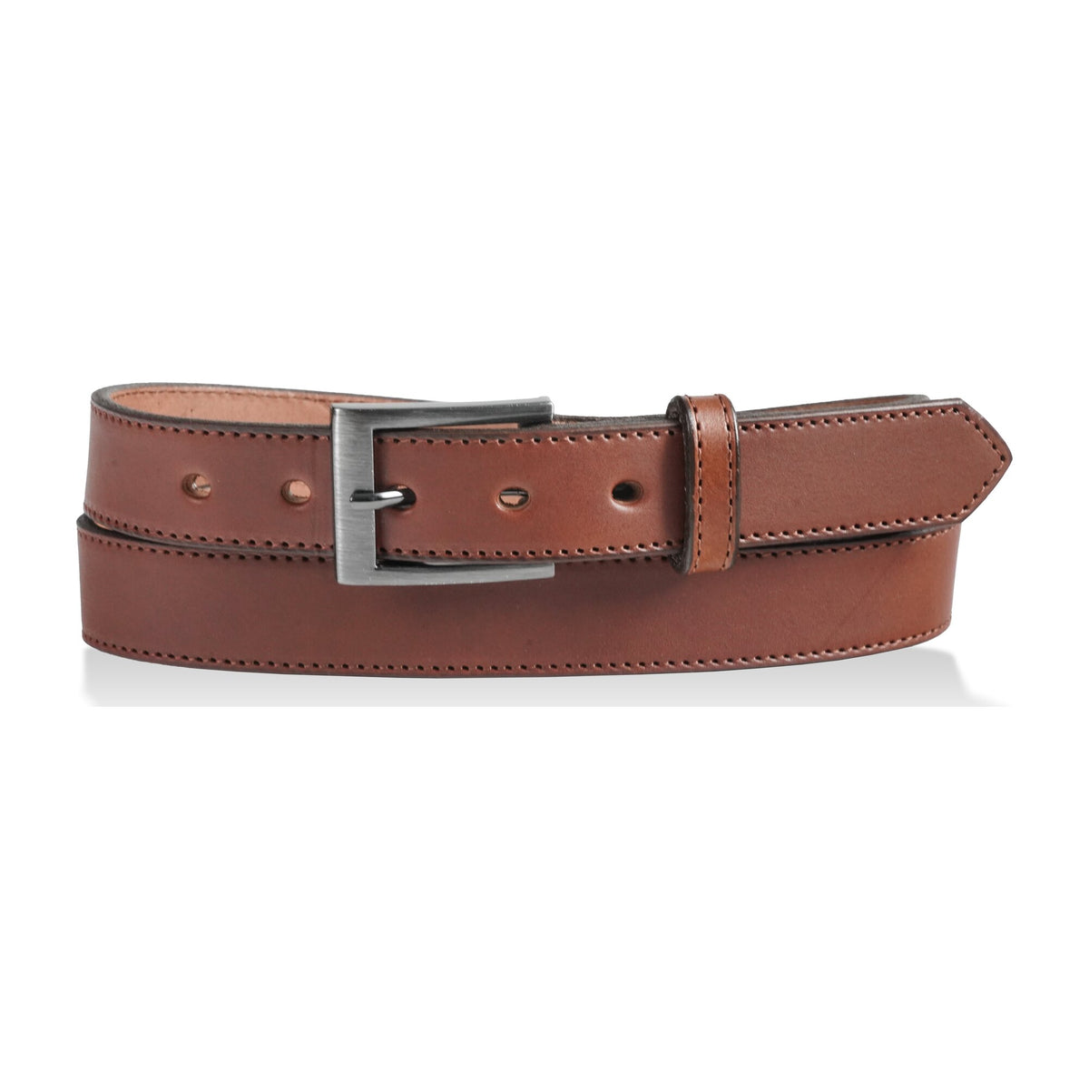 1 1/4" English Bridle Men's Leather Dress Belt — Medium Brown — YourTack