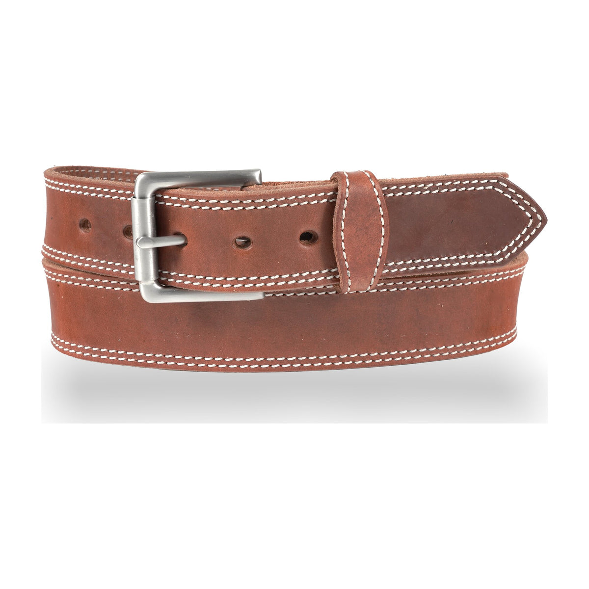 1 1/2" Double Stitched Men's Harness Leather Work Belt — Sedona Hot Dipped — YourTack