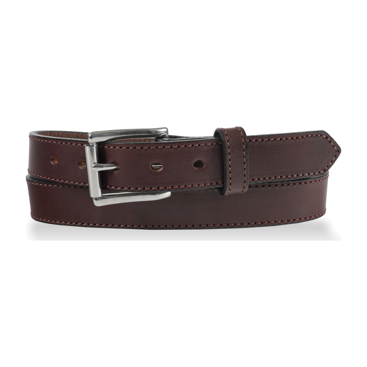 1 1/4" Stitched Leather Heavy Duty Work Belt — Dark Brown — YourTack
