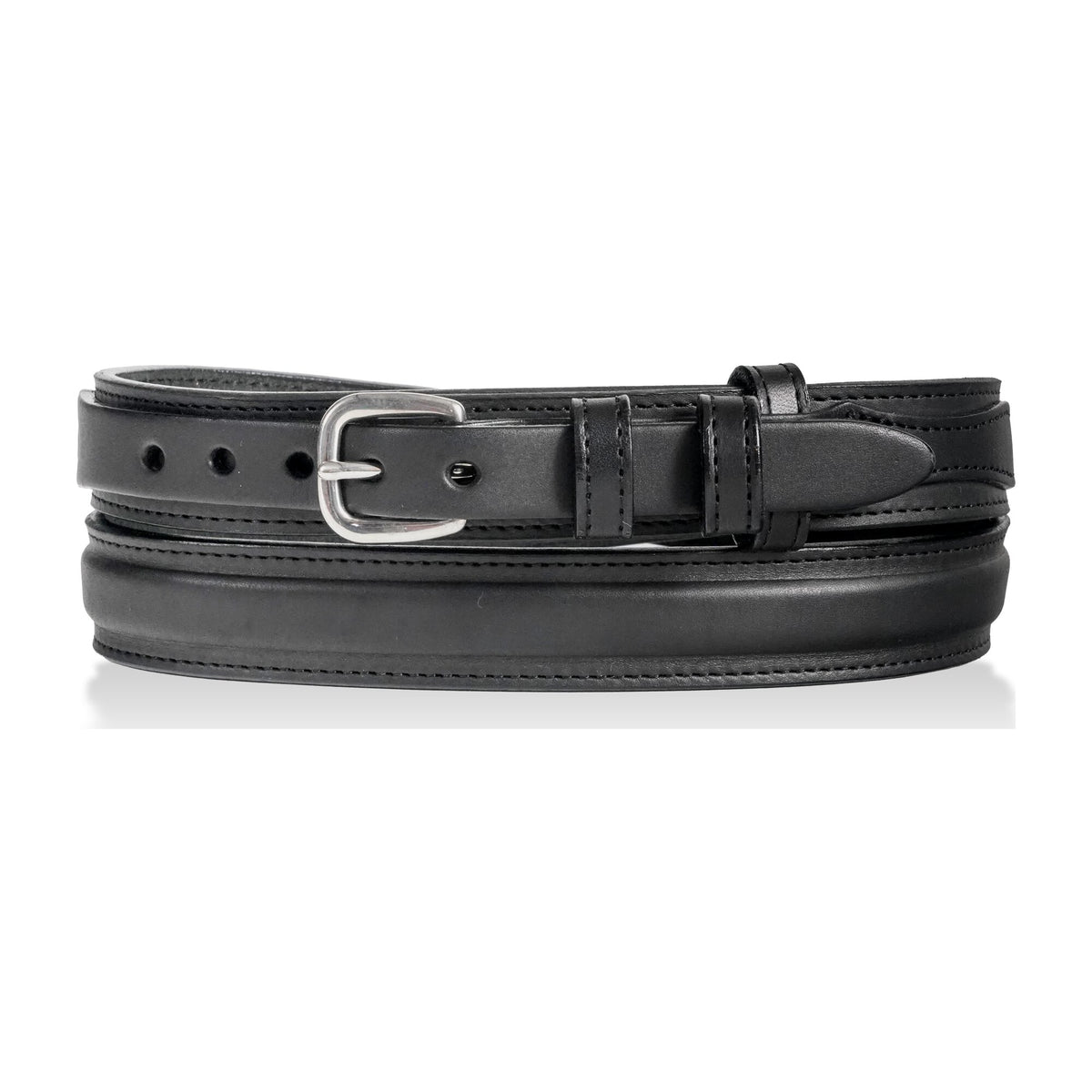 1 1/4" English Bridle Men's Ranger Leather Raised Dress Belt — Black — YourTack