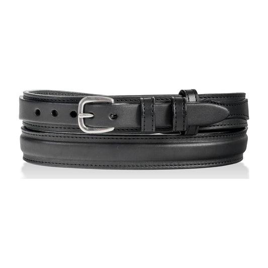 1 1/4" English Bridle Men's Ranger Leather Raised Dress Belt — Black — YourTack