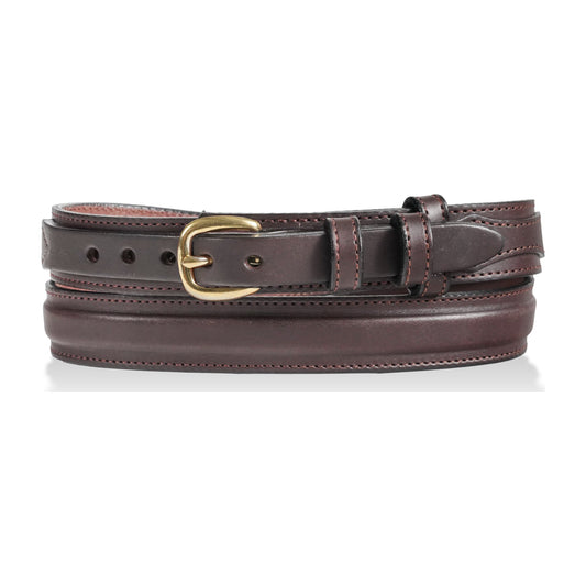 1 1/4" English Bridle Men's Ranger Leather Raised Dress Belt — Dark Brown — YourTack