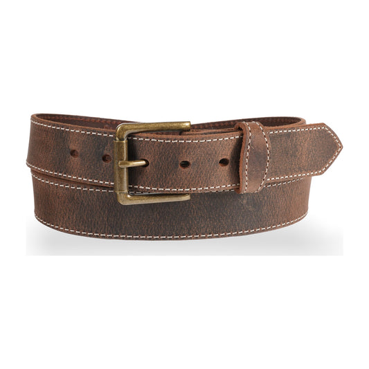 Spencer — 1.5" Distressed Western Belt w/ Concho — Distressed Brown — YourTack
