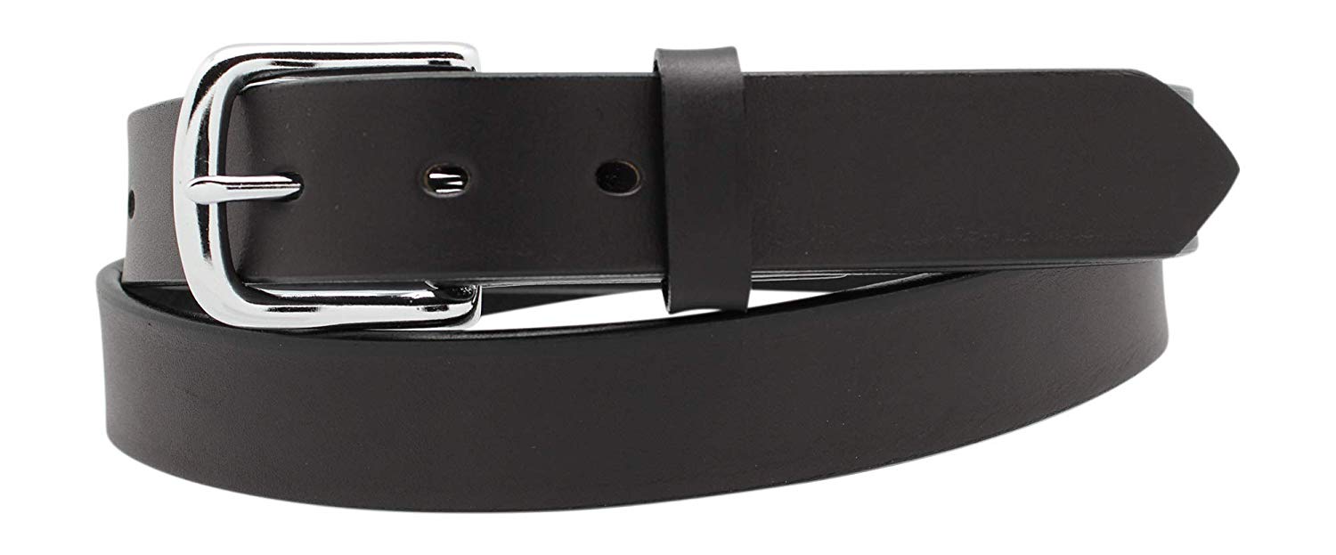 1 1/4" Plain Smooth Leather Dress Belt Black / 52 1 1/4" Plain Smooth Leather Dress Belt Black / 52