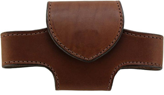 Horizontal Plain Leather Cell Phone Holster — Medium Brown — YourTack