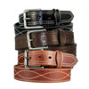 1 1/2" Decorative Figure 8 Stitching Men's Leather Work Belt - YourTack
