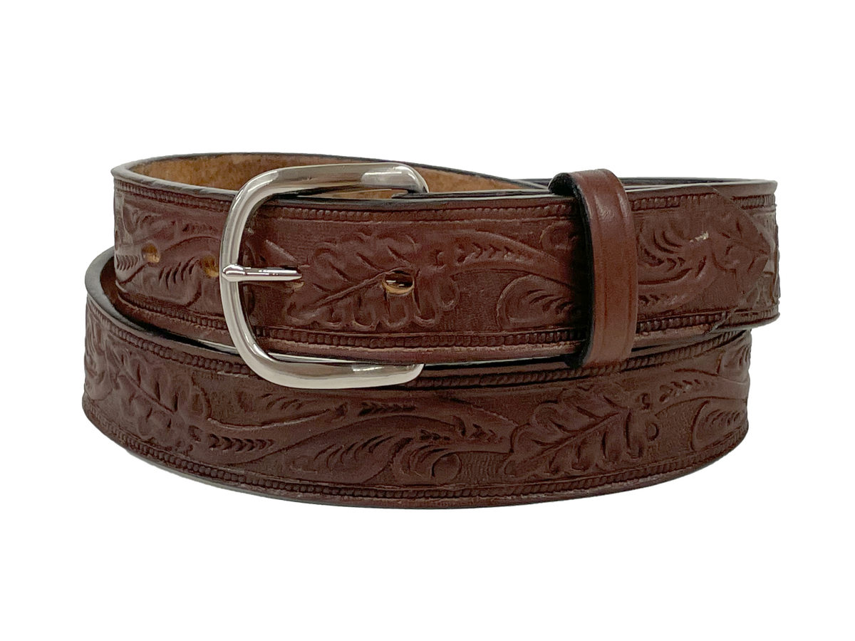 1 1/2" Oak Leaf Embossed Classic Western Casual Belt